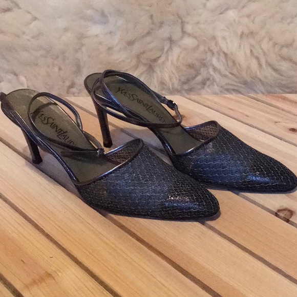 Yves Saint Laurent Luxor Metallic Mesh Heels. Size 6.5 - Picture 3 of 10